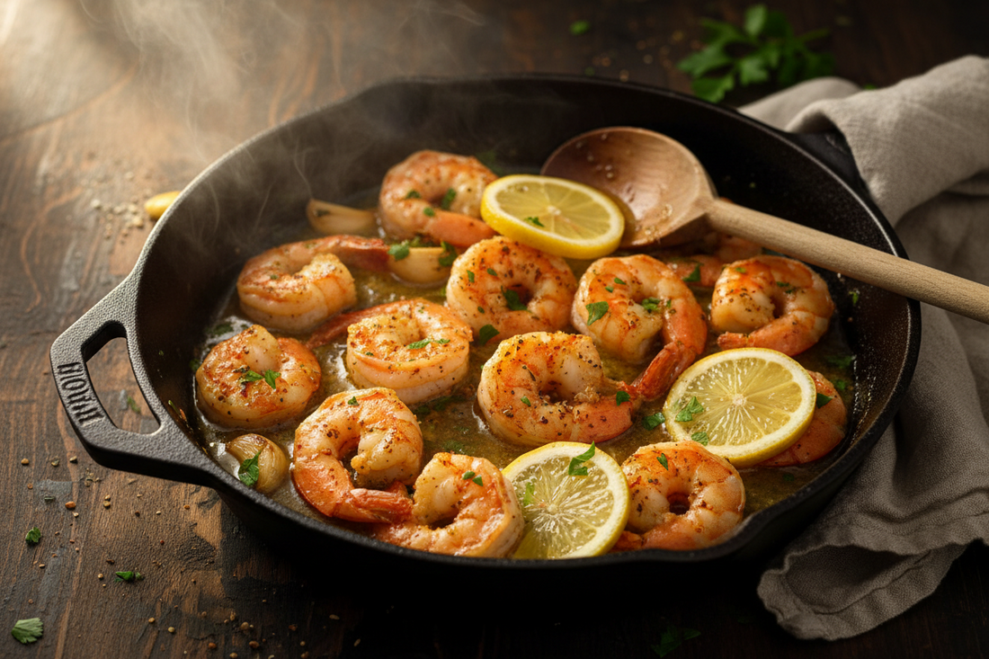 Canal Side Lemon Herb Shrimp Skillet | Salt Spring Spice