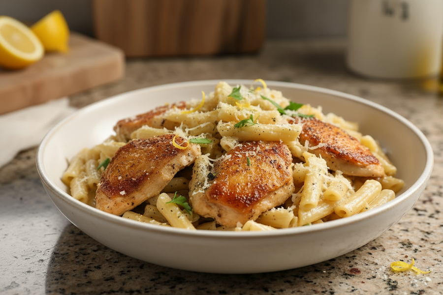 Italian Lemon Herb Roasted Chicken Pasta