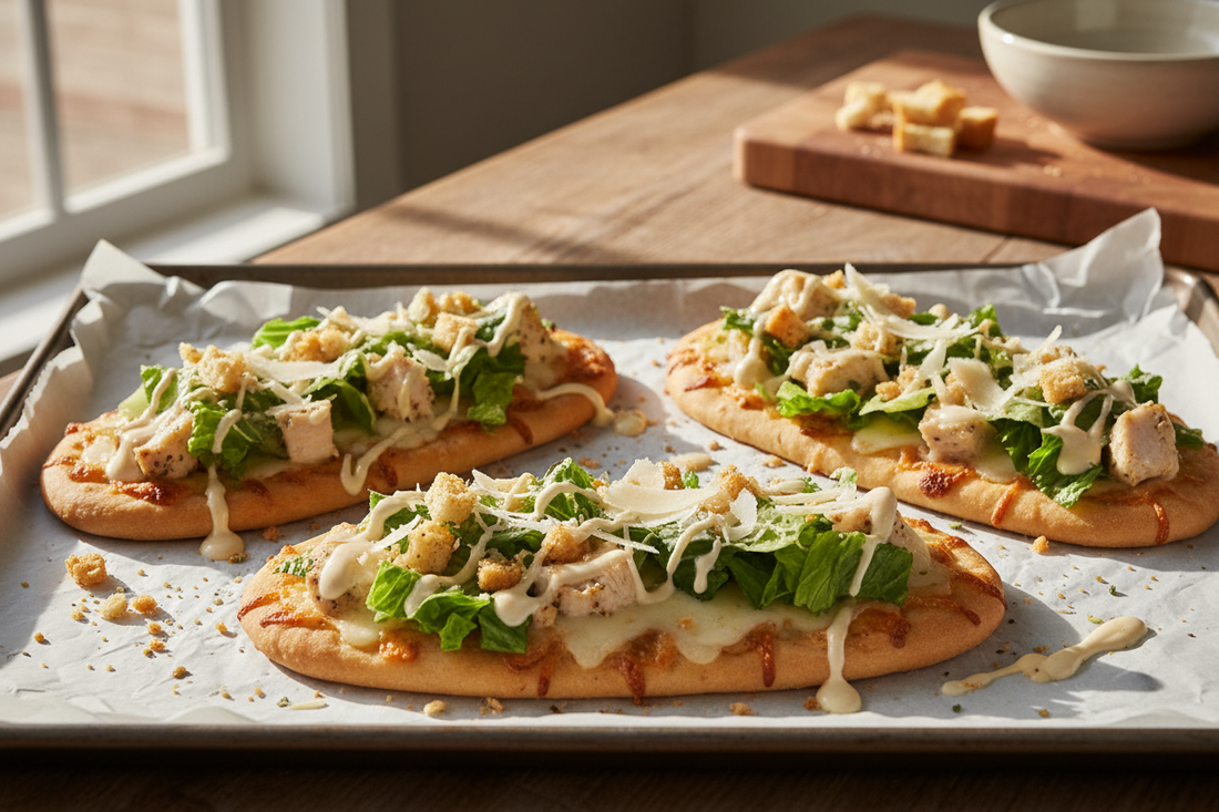 Canal Side Garlic Herb Chicken Caesar Flatbreads
